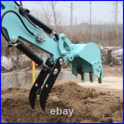 Mini Excavator + 600mm Rake Hydraulic Diggers with Kubota Engine USA Warehouse