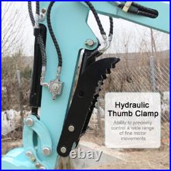 Mini Excavator + 600mm Rake Hydraulic Diggers with Kubota Engine USA Warehouse