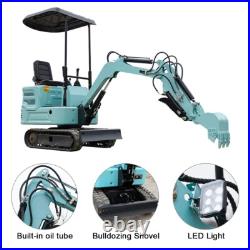 Mini Excavator + 600mm Rake Hydraulic Diggers with Kubota Engine USA Warehouse