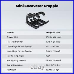 Mini Excavator Attachment Grapple Wood Grabber for Grabbing Scrapping Piling