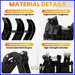 Mini Excavator Grabber, Wood Grabber Grapple for Moving Logs