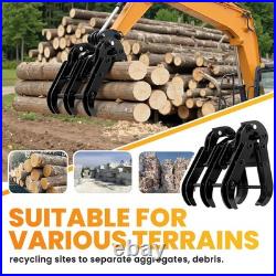 Mini Excavator Grabber, Wood Grabber Grapple for Moving Logs