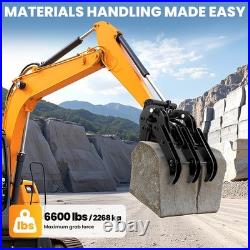 Mini Excavator Grabber, Wood Grabber Grapple for Moving Logs