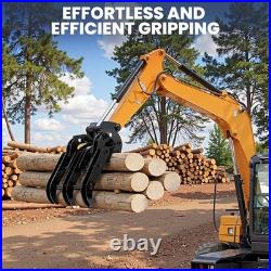 Mini Excavator Grabber, Wood Grabber Grapple for Moving Logs
