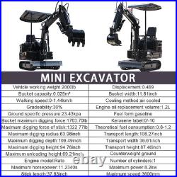 Mini Excavator Hydraulic 1Ton 13.5HP Tracked Crawler Small Digger USA Stock New