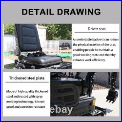 Mini Excavator Hydraulic 1Ton 13.5HP Tracked Crawler Small Digger USA Stock New