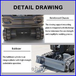 Mini Excavator Hydraulic 1Ton 13.5HP Tracked Crawler Small Digger USA Stock New