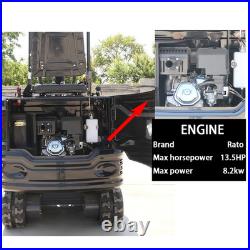 Mini Excavator Hydraulic 1Ton 13.5HP Tracked Crawler Small Digger USA Stock New