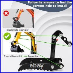 Mini Excavator Hydraulic Thumb 3-Hole L-Shaped Bracket 800kg-2500kg