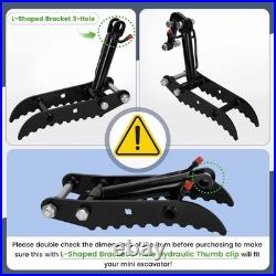 Mini Excavator Hydraulic Thumb 3-Hole L-Shaped Bracket 800kg-2500kg