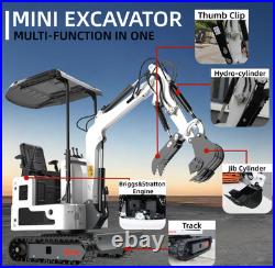 Mini Excavator Hydraulic Thumb Clip 13.5HP Skid Steer Loader B&S Engine US