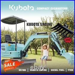 Mini Excavator, Kubota Diesel Engine, 11.23HP Detachable Roof, Free Delivery