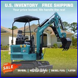 Mini Excavator Kubota Engine 1.8 Tons Diesel Hydraulic Thumb Clamp 2025 New