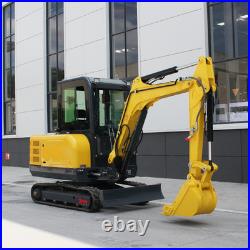 Mini Excavator Kubota Engine 25HP 3.5 ton Digger, Engine V1505, cab, Free shipping