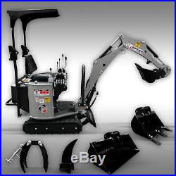 Mini Excavator, NEW, incld. 7 12 24 buckets and grappler and tooth, Trencher