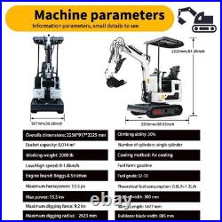 Mini Excavator Pilot System B&S Engine with Flail Mower Attachment Free Shipping