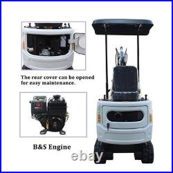 Mini Excavator Pilot System B&S Engine with Flail Mower Attachment Free Shipping