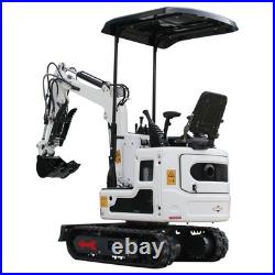 Mini Excavator Pilot System B&S Engine with Flail Mower Attachment Free Shipping