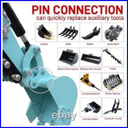 Mini Excavator Pilot System KUBOTA Engine 1.4Ton Digger with 6 Attachment Ripper