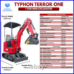 Mini Excavator TYPHON TERROR ONE STORM 1 Ton 13.5 hp B&S engine 13 Attachments Mini Excavator TYPHON TERROR ONE STORM 1 Ton 13.5 hp B&S engine 13 Attachments