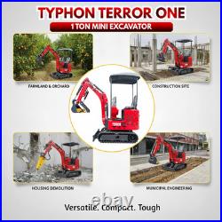 Mini Excavator TYPHON TERROR ONE STORM 1 Ton 13.5 hp B&S engine 13 Attachments Mini Excavator TYPHON TERROR ONE STORM 1 Ton 13.5 hp B&S engine 13 Attachments