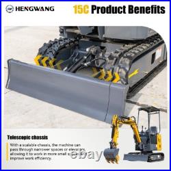 Mini Excavator With Chassis Extension And Boom Swing 15HP Free Shipping Mini Excavator With Chassis Extension And Boom Swing 15HP Free Shipping