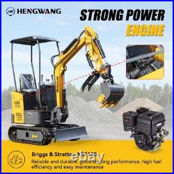 Mini Excavator With Chassis Extension And Boom Swing 15HP Free Shipping