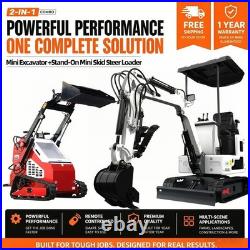 Mini Excavator withPilot Control System Stand-On Mini Skid Steer Loader US Stock Mini Excavator withPilot Control System Stand-On Mini Skid Steer Loader US Stock