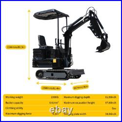Mini excavator 13.5HP equipped with hydraulic system, 1TON crawler excavator New Mini excavator 13.5HP equipped with hydraulic system, 1TON crawler excavator New