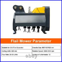 Mini excavator Flail Mower Hydraulic Mowing Excavator Attachment for Mini Digger