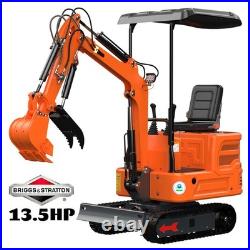 NEW 1 TON Mini Excavator 13.5HP B&S EPA Engine Hydraulic Thumb Free Shipping
