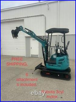 NEW DHE1.8D 3,600lb mini excavator + 6 attachments with3cyl kubota Diesel engine