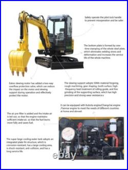 NEW-Excavator, EPA CERTFD Kubota V1505D Engine 3.5 TON + Hydraulic Thumb