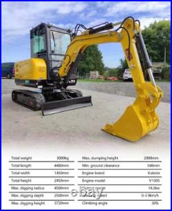 NEW-Excavator, EPA CERTFD Kubota V1505D Engine 3.5 TON + Hydraulic Thumb