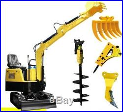NEW MINI YH10 Excavator Bulldoz with Breaking Hammer Scarifier Auger Log Grapple