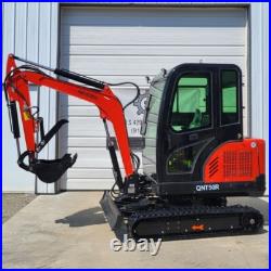 NEW Mini Excavator AGT QNT50R 2-Ton with Cab & Swing Boom 28HP Gas Engine Digger NEW Mini Excavator AGT QNT50R 2-Ton with Cab & Swing Boom 28HP Gas Engine Digger