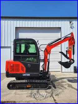 NEW Mini Excavator AGT QNT50R 2-Ton with Cab & Swing Boom 28HP Gas Engine Digger NEW Mini Excavator AGT QNT50R 2-Ton with Cab & Swing Boom 28HP Gas Engine Digger