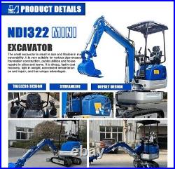 NEW Mini Excavator, Kubota Diesel D722, Pilot Controls