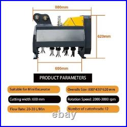 NEW Mini excavator Flail Mower Hydraulic Mowing Excavator Attachment Free ship