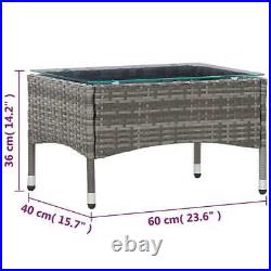 NNEVL Coffee Table Grey 60x40x36 cm Poly Rattan