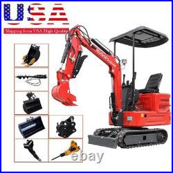 New 1.4Ton Mini Hydraulic Excavator Kubota Engine with Attachments EPA USA Stock