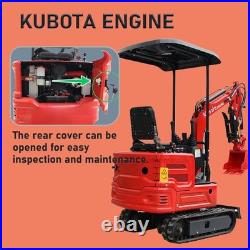New 1.4Ton Mini Hydraulic Excavator Kubota Engine with Attachments EPA USA Stock