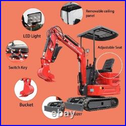 New 1.4Ton Mini Hydraulic Excavator Kubota Engine with Attachments EPA USA Stock