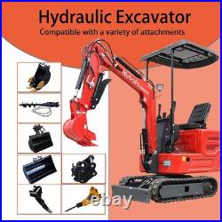 New 1.4Ton Mini Hydraulic Excavator Kubota Engine with Attachments EPA USA Stock