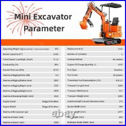 New 1 Ton Mini Excavator Gas B&S EPA Engine 13.5HP USA Free Wooden Crate Package