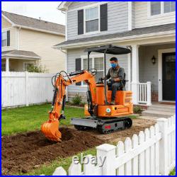 New 1 Ton Mini Excavator Gas B&S EPA Engine 13.5HP USA Free Wooden Crate Package