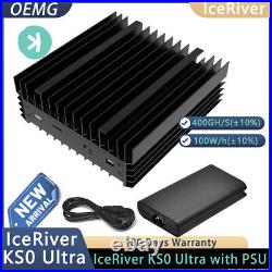 New IceRiver KS0 Ultra 400G 100W Kaspa KAS Asic Miner with Original PSU