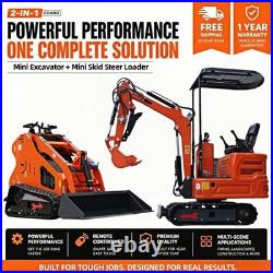 New Mini Excavator withPilot Control System Stand-On Mini Skid Steer Loader US