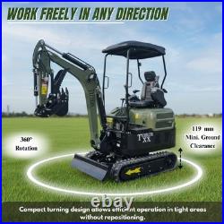 New TYPHON TERROR XX 4000lb Mini Excavator SideSwing Kuobta D902 12 Attachments