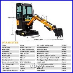 PICK UP 1Ton Mini Excavators For Sale With Enclosed Cab B&S Engine Mini Digger